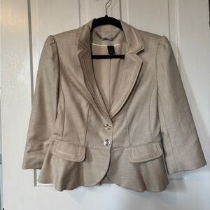 White House Black Market Beige Women's Blazer